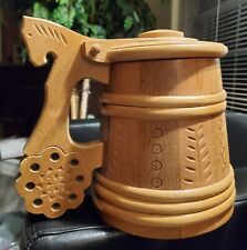 Old nice hand carved Norwegian drinking jug or tankard  picture