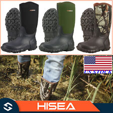 HISEA Men's Boots Mid-Calf Neoprene Rubber Insulated Rain Snow Muck & Mud Boots picture