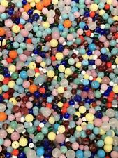 1 POUND VINTAGE JAPANESE CHERRY BRAND GLASS ASSORTED COLOR & SIZE BULK BEAD LOT  picture