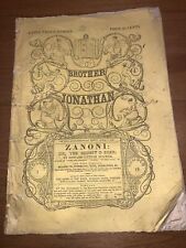 Vintage Rare News BROTHER JONATHAN Volume 1- #18-ZANONI Or The Secret Order 1842 picture