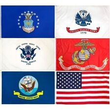 3 x 5 Ft Military Flag Set ARMED FORCES + USA FLAG SET - Officially Licensed picture