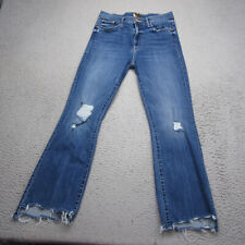 Mother Jeans Womens 28 Blue The Insider Crop Step Chew Dancing On Coals Distress picture