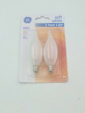 G E LIGHTING 66106 Bent Tip Light Bulb, 40W, Soft White, 2-Pack picture