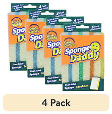 (4 pack) Scrub Daddy Sponge Daddy Dual-Sided Non-Scratch, 4 Count Sponges picture