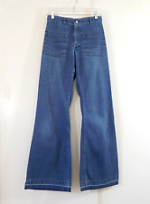 vintage 70s SEAFARER dungarees jeans trousers high waist bell bottom flare W27 picture