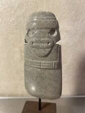 PRE-COLUMBIAN STONE AXE GOD FIGURE WITH CUSTOM STAND BEAUTIFUL Large Pendant picture