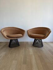 Pair 1975 Warren Platner for Knoll Lounge Chairs in Golden Velvet and Bronze picture