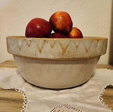 Vintage Ruckels White Hall - Bristol Yellow Ware Sawtooth Crock Bowl picture
