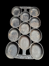Early 1880s cast iron Muffin mold, Unique number 11 cups dated in cast, Boston picture