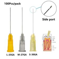 100x Dental Endo Irrigation Needle 25G/27G/30G Disposable Syringe Tips Side Hole picture