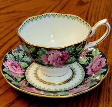 Vintage Royal Albert Crown China Needle Point Tea Cup And Saucer picture