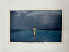 Vintage Alaska Postcard - Midnight Sun on the Yukon, AK - NOS New Old Stock picture