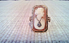 Antique Vintage Ladies Yellow Gold with Diamond Cameo Ring picture