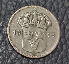 1918 Sweden 10 Öre Billon (.400 silver) Coin picture