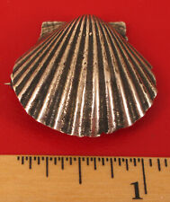 VINTAGE STERLING SILVER OCEAN NAUTICAL THEME SCALLOP CLAM SEASHELL BROOCH PIN  picture