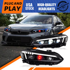 LED Headlight for 11th Gen Honda Civic 2022 2023 2024 DRL Assembly Red Devil Eye picture