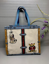 NWOT~Brighton “In Love We Trust” Queen of Hearts Print Canvas Shoulder  Tote Bag picture
