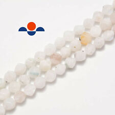 Natural Moonstone Faceted Star Cut Beads 8mm 15.5