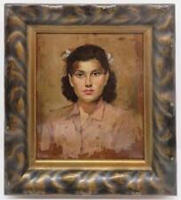 Eastern European School PORTRAIT OF A YOUNG GIRL c.1940 HUNGARIAN ? Oil painting picture