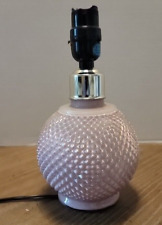 Vintage 1988  Kaadan Pink Diamond Point Hobnail Glass Electric Lamp Tested/Works picture