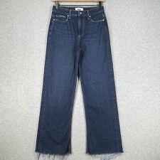 Paige Jeans Leenah Ankle Womens 25 Stretch Dark Wash High Rise Wide Leg Denim picture