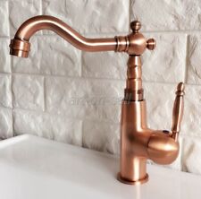 Antique Red Copper Bathroom Basin Sink 360° Swivel Mixer Tap Faucet Single Lever picture