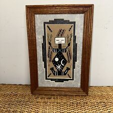Navajo Sand Painting Father Sky Moon Stars Matted Framed Neutral Tones Certified picture