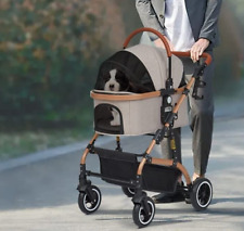 4 Wheels Pet Stroller Foldable Cat Dog Stroller w/Detachable Carrier Heavy Duty picture