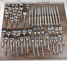 VINTAGE 49 PC SILVER ARTISTRY ONIEDA CUBE COMMUNITY SILVER PLATE FLATWARE SET picture