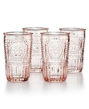 Bormioli Rocco Romantic Glass Drinking Tumbler 10.25 Oz 4 Set Cotton Candy Pink picture