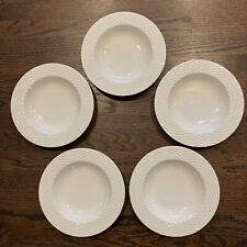 Set 5 PAGNOSSIN IRONSTONE TREVISO ITALY PRESIDENT WHITE BASKET WEAVE SOUP BOWL picture