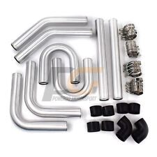 Universal Aluminum 2.5 in. Intercooler Pipes Kit with Black Hose picture