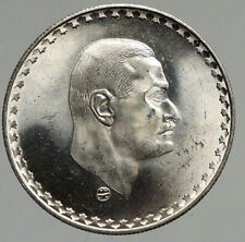 1970 EGYPT w President Nasser Hussein VINTAGE Antique Silver 50 Pias Coin i94652 picture