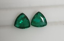 Zambian Emerald Extremely Rare 2.60 ct Trillion Cut Fine Pair / Trillion Emerald picture