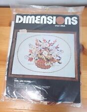 VTG Dimensions Counted Cross Stitch Oval Lace Fall Floral 3016 Kit 1979USA NOS picture