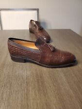 Vintage Nettleton Dark Brown Lizard Skin Tassel Loafers Dress Shoes Men's Sz 10D picture