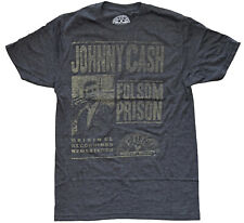 Johnny Cash Folsom Prison Vintage Distressed Design Men's T-Shirt New picture