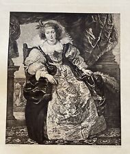 Antique 1899 Art Print Rubens Photogravure Woman Portrait Period Dress Helena picture