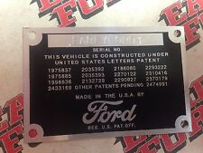 Stamped Ford Pickup Truck DATA PLATE  1948 1949 1950 1951 1952 picture