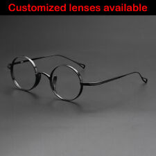 45mm Titanium Vintage Round Black Frame Eyeglasses Retro Style Glasses Unisex picture