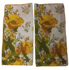 Vintage Mid-Century Mod 1960s Yellow Floral Tablecloth For Side Tables (2) picture