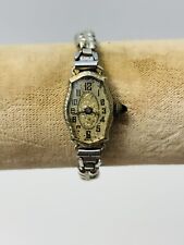ANTIQUE 1920's 15 JEWEL WOMENS WRISTWATCH, SILVER TONE WITH BAND picture