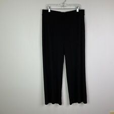 Chicos Travelers Pant Women Size 12 / 14 Black Slinky Knit Pull On Elastic Waist picture