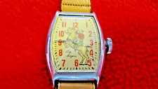 Vintage Roy Rogers & Trigger Silver Watch W/Original Leather Band 1950's picture
