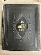 VTG 1936 New Standard Reference Holy Bible Cyclopedic Indexed Hertel Blue Ribbon picture