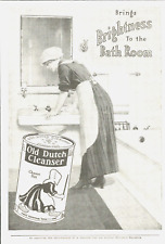 1915 OLD DUTCH CLEANSER household antique PRINT AD woman cleaning bathroom sink picture