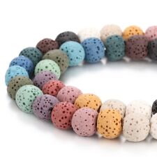 Multi Color Natural Lava Round Beads Size 6mm 8mm 10mm 15.5'' per Strand picture