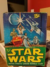 Vintage 1977 Topps Star Wars Series 4 Green Empty Display Box EX + 2 NM Wrappers picture
