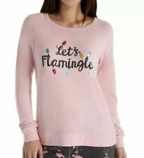 PJ Salvage Women's Lets Flamingo Graphic Pink Long Sleeve Top Medium MSRP $58 picture