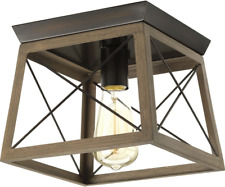 P350022-020 Briarwood Collection Farmhouse Flush Mount Ceiling Light, One, Antiq picture